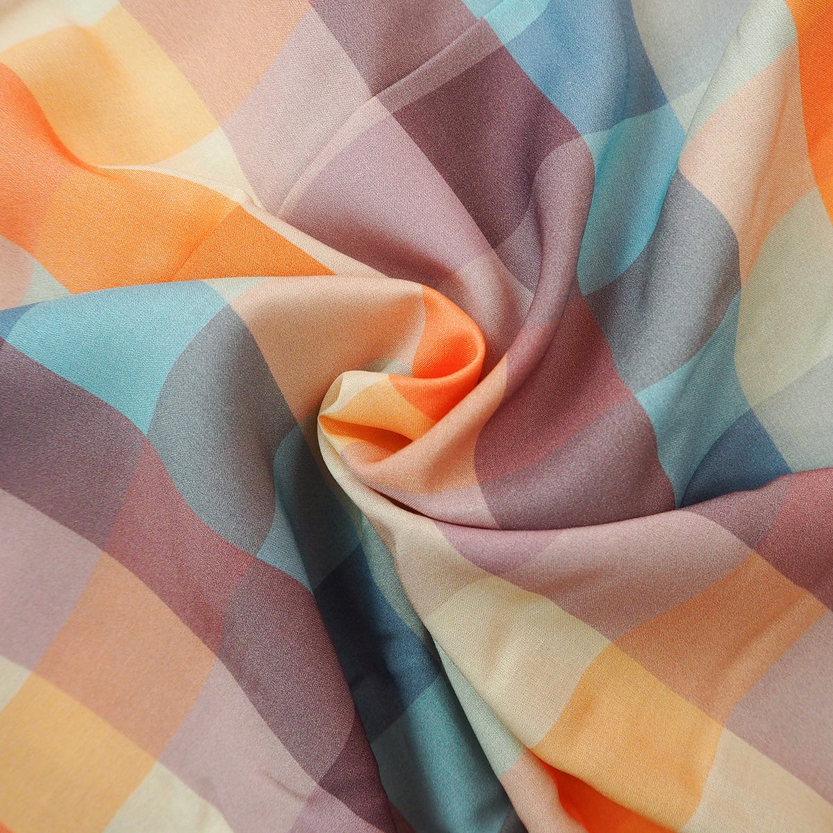 Slow Summer Color Blocks Haze - Rayon – Grid Fabrics