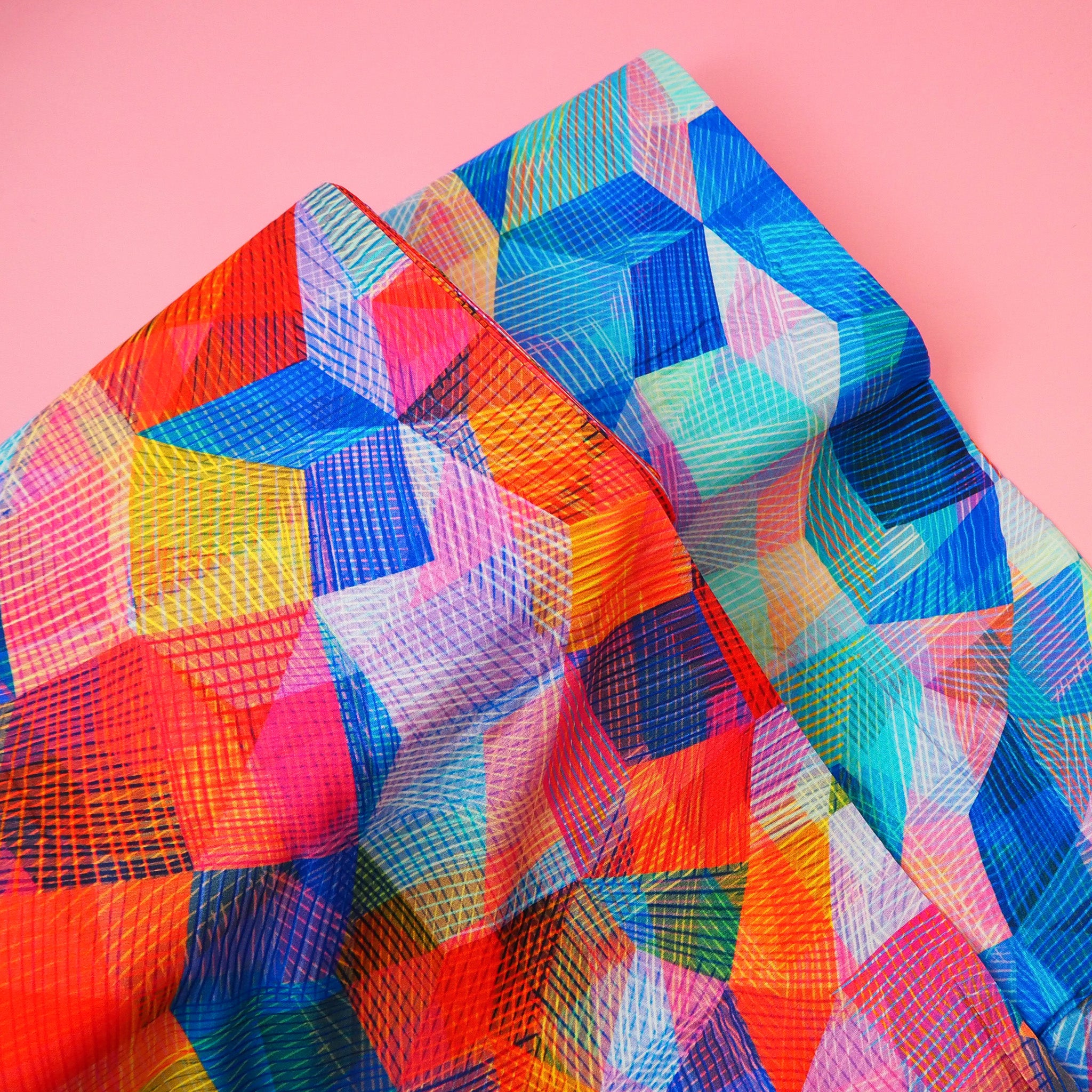 Chroma Blue Wave - Rayon – Grid Fabrics