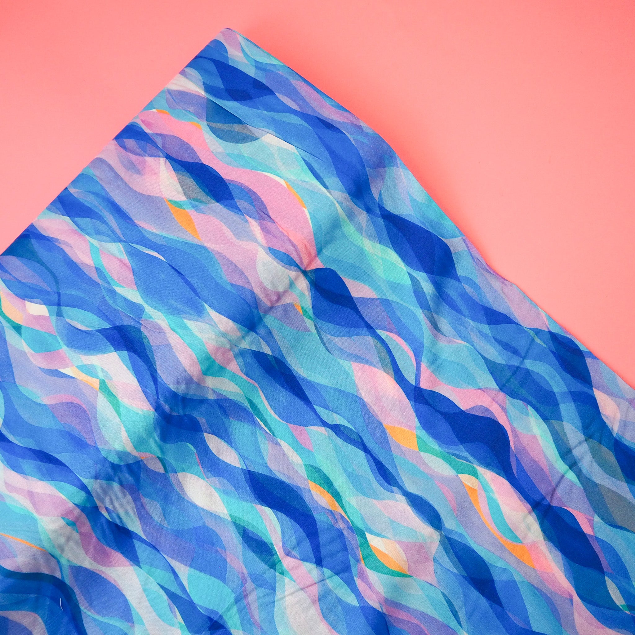 Chroma Blue Wave - Rayon – Grid Fabrics
