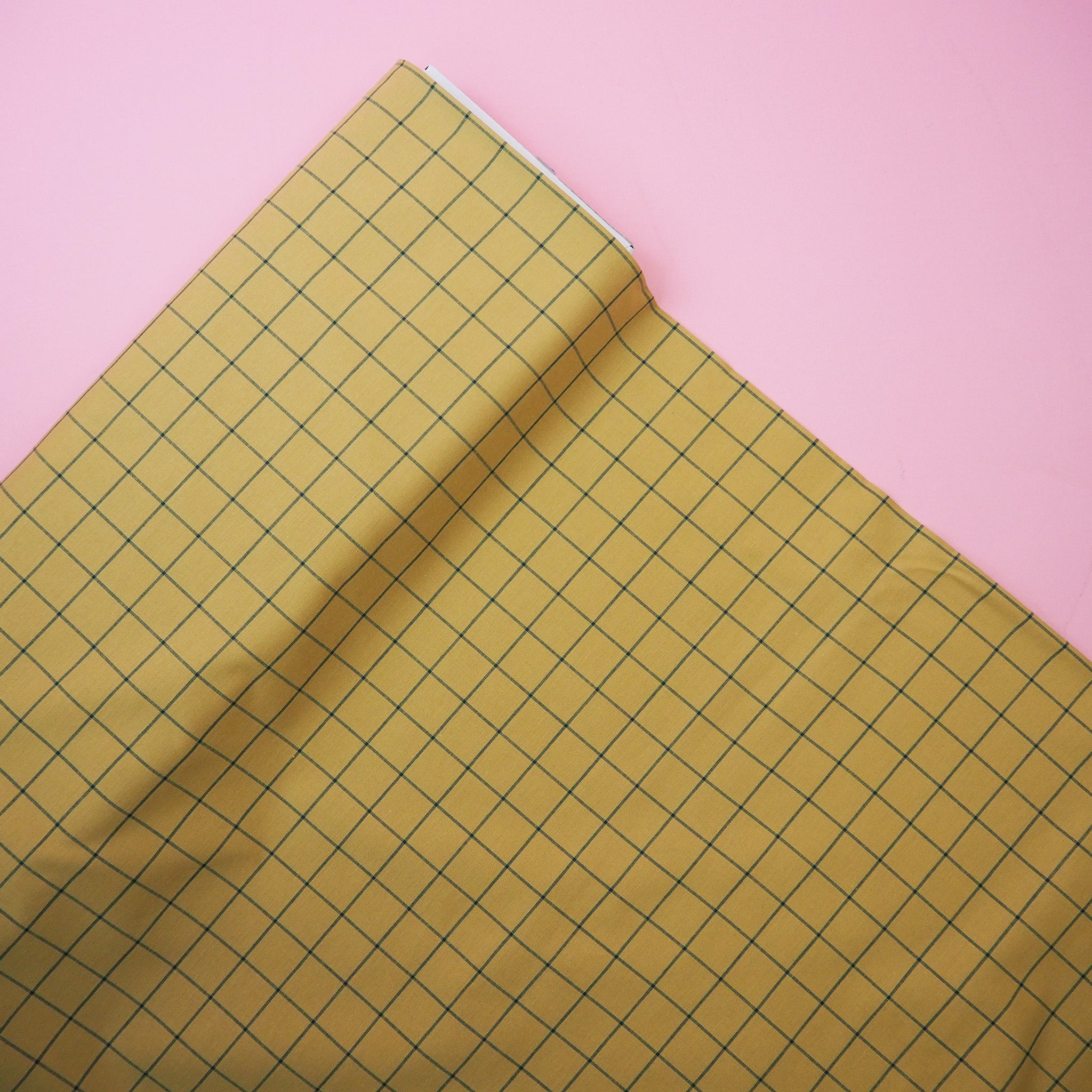Mustard Grid Organic Dry Mustard/Bottle Green Check - Cotton – Grid Fabrics