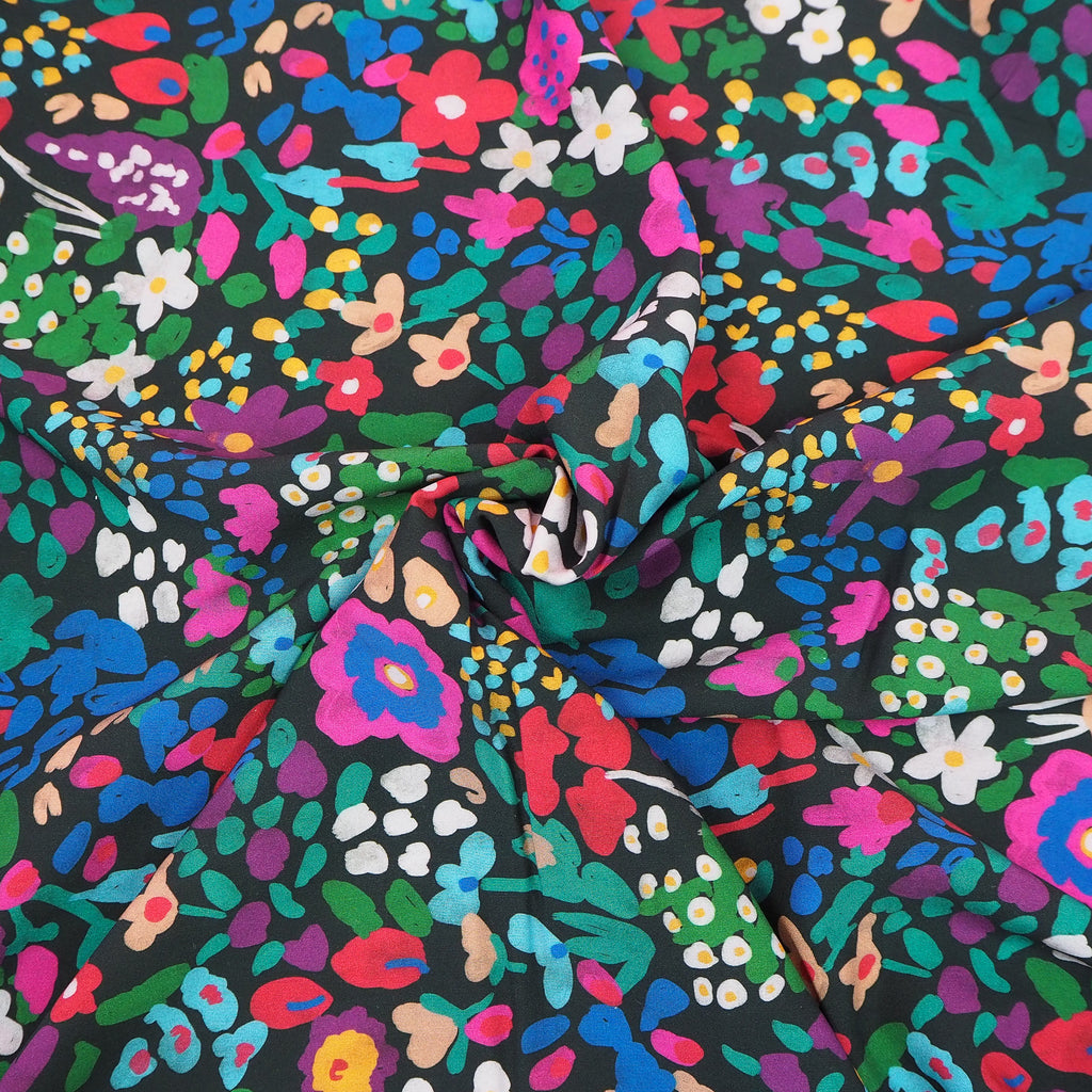 Blush Blooms - Viscose Challis Lawn – Grid Fabrics