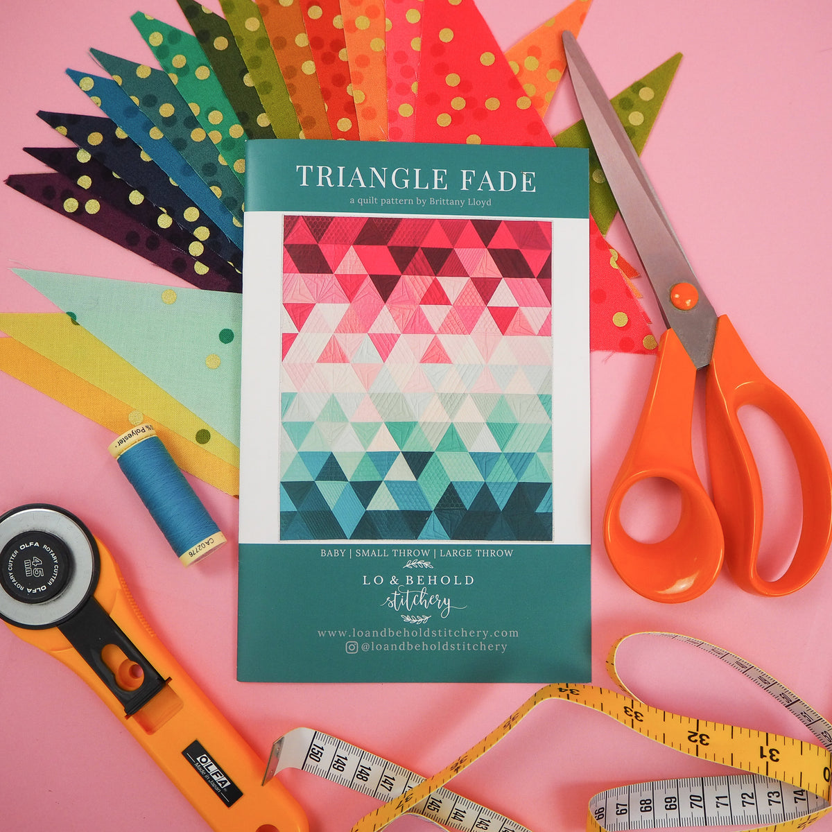 Triangle Fade Out Pattern Triangle Fade Quilt Paper Pattern - Lo and Behold Stitchery – Grid Fabrics
