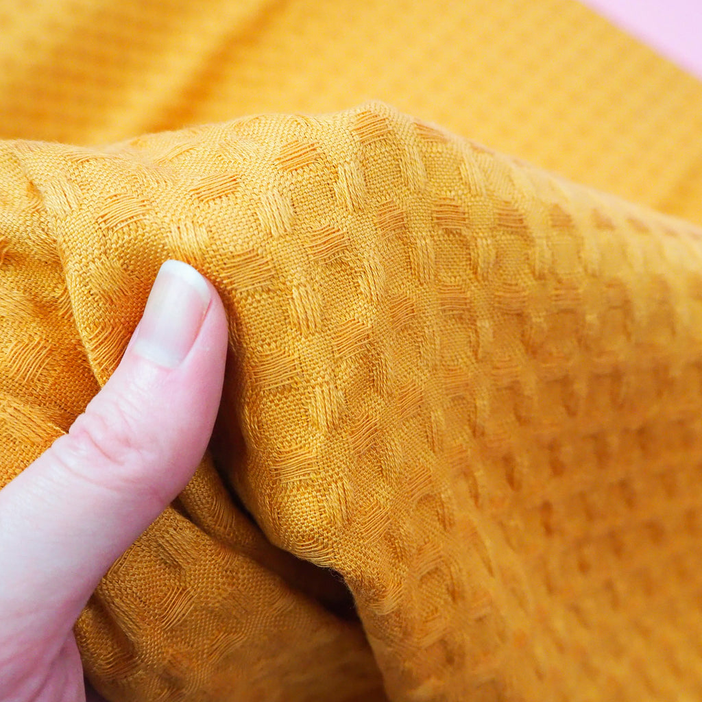 Mustard Grid Large Mustard - Waffle – Grid Fabrics