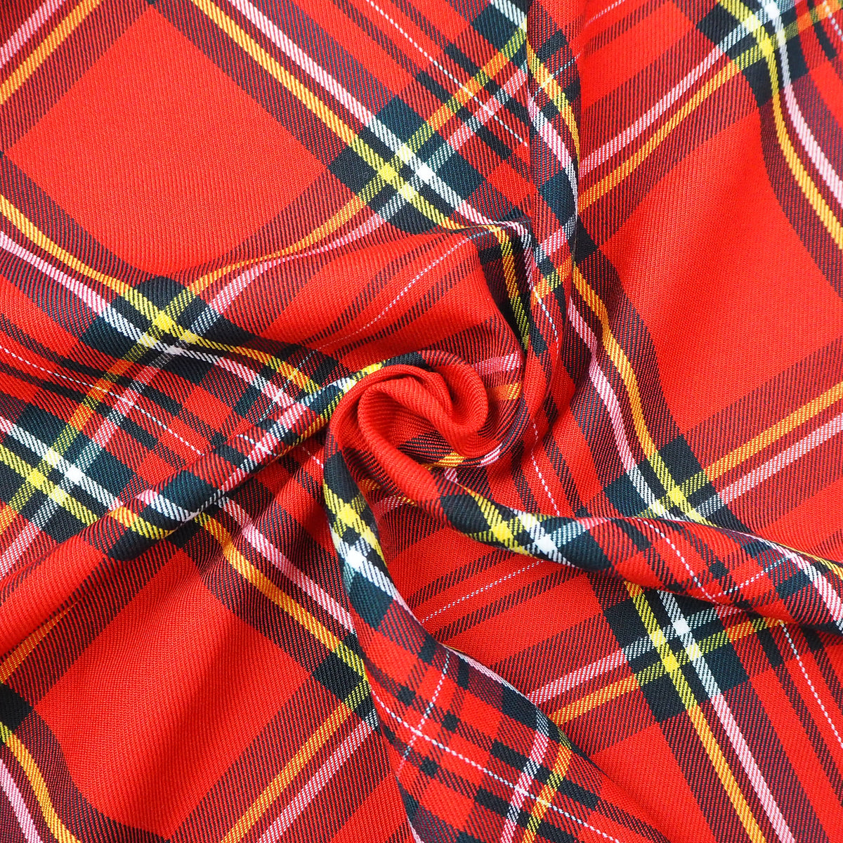 Royal Stewart Large Tartan - Polyviscose – Grid Fabrics